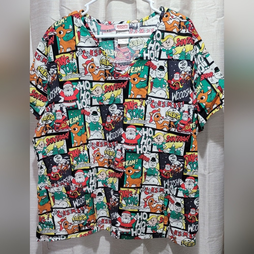 RUDOLPH SCRUB TOP